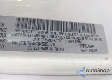 2022 Ram Promaster City Cargo Van из США, поврежденный, VIN ZFBHRFAB3N6X58711